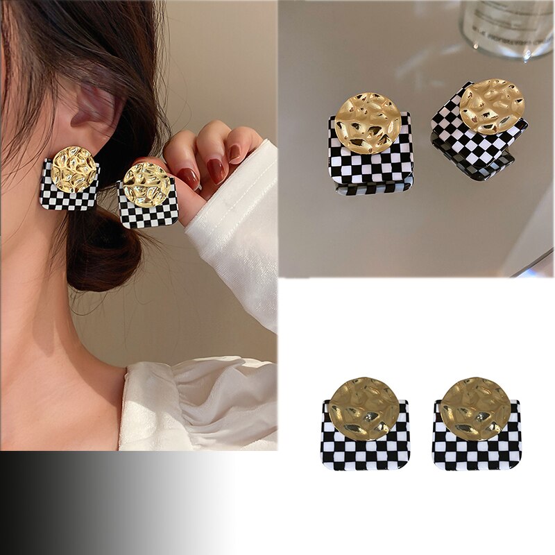 Checkerboard coin studs