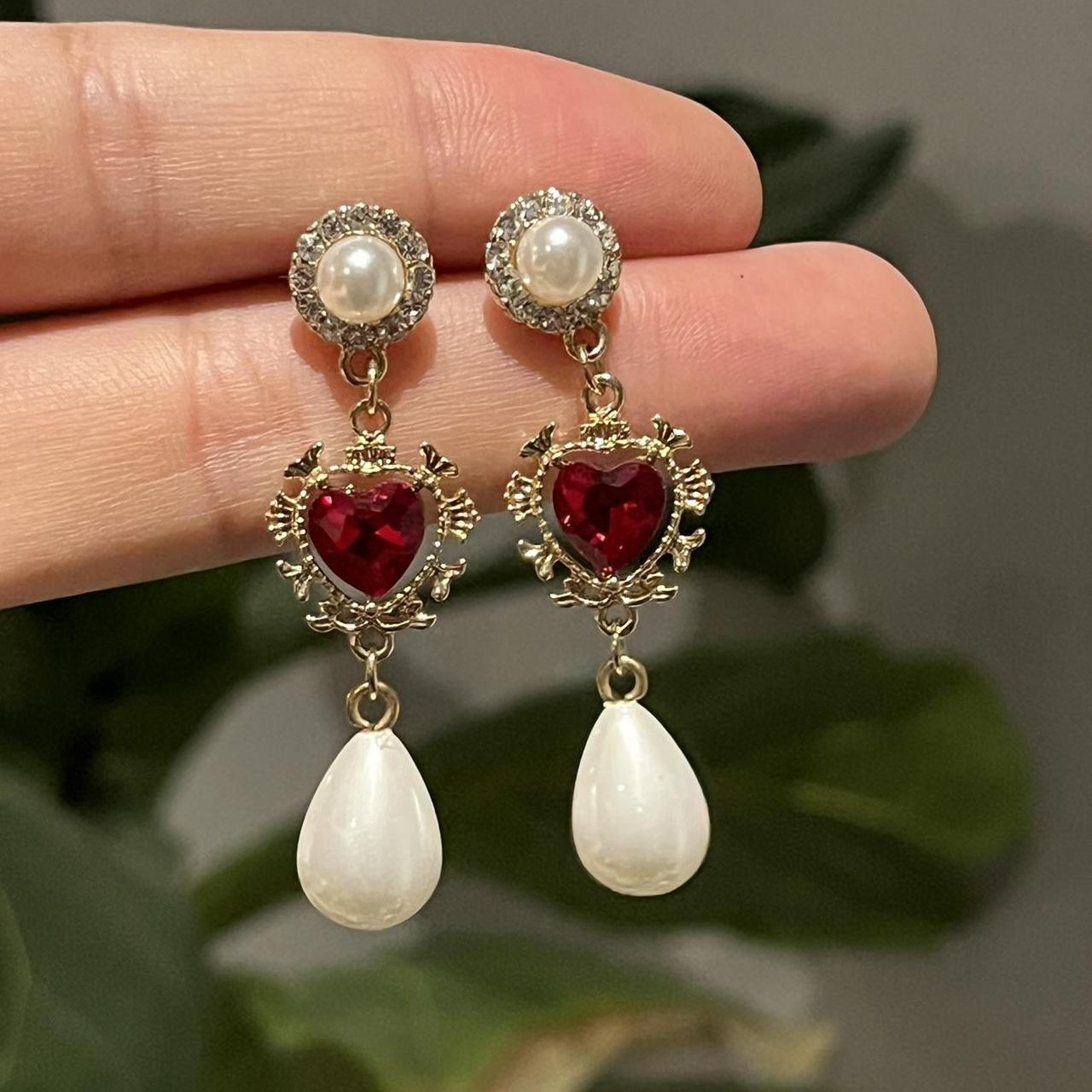 Red Stone Gold earings