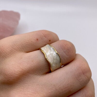 Enamel Marble design Ring