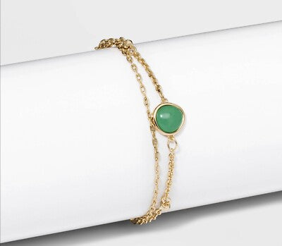 Green Enamel stone chain bracelet