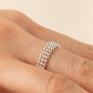 Silver Dot Joint Ring