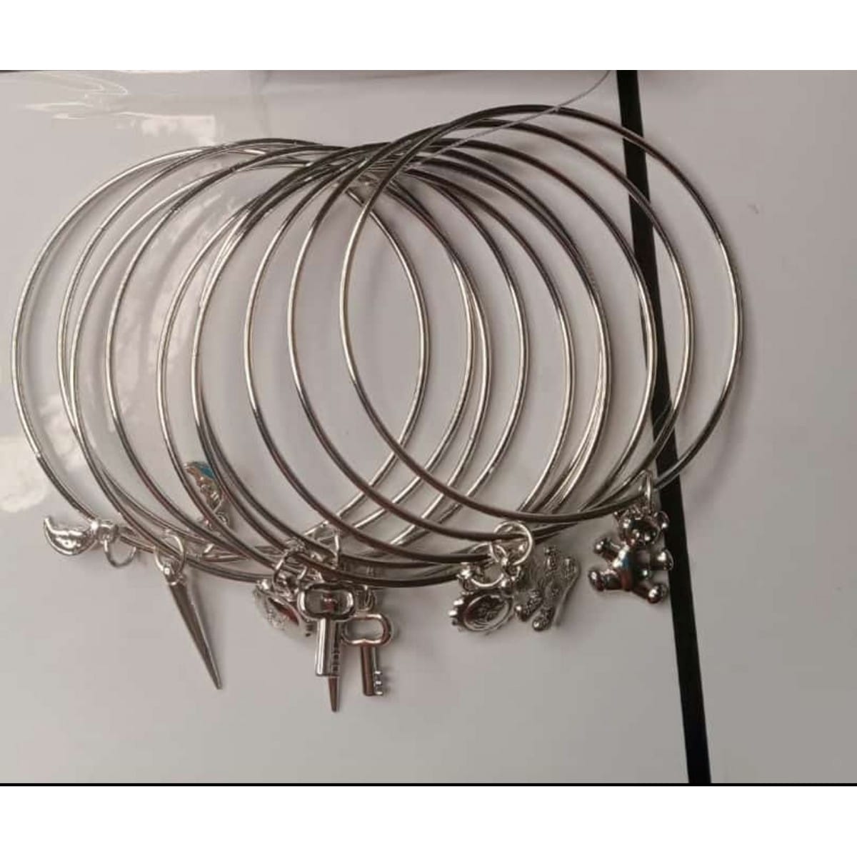 Silver Bangles with charms