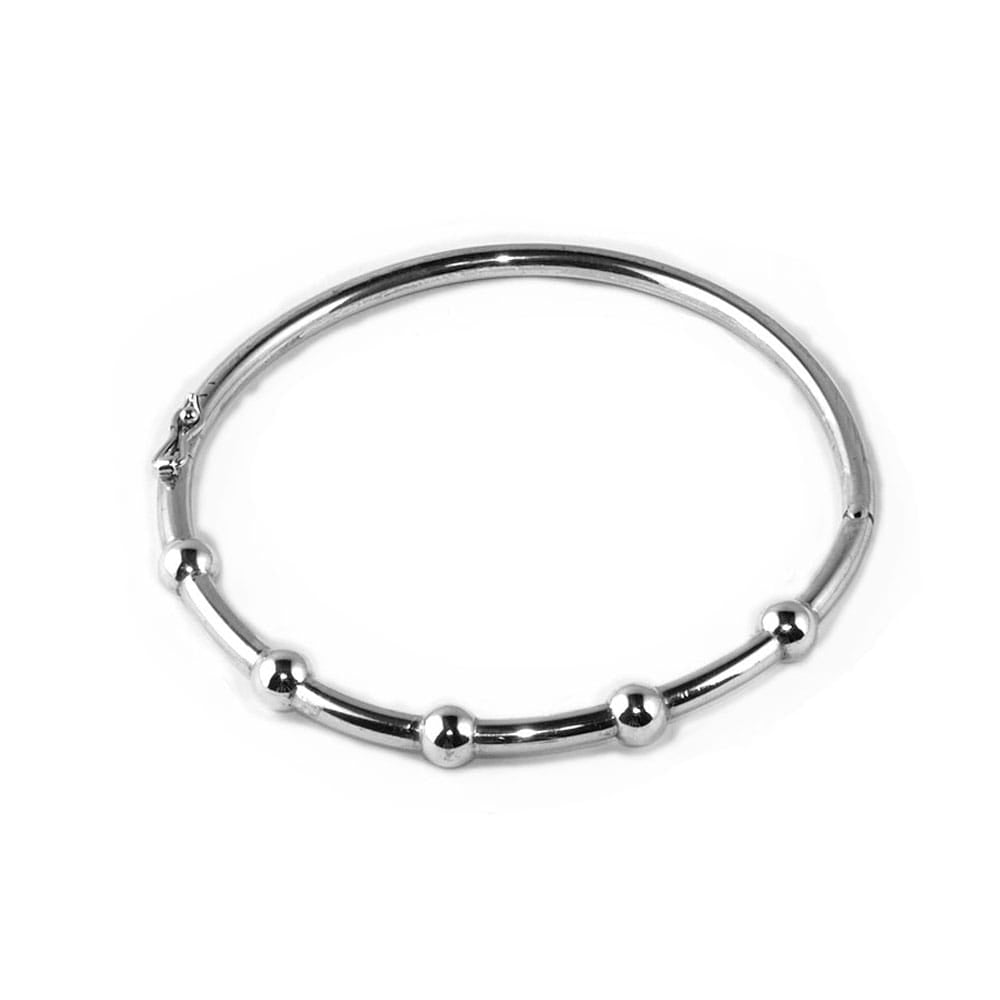 Silver Round Beaded braclet