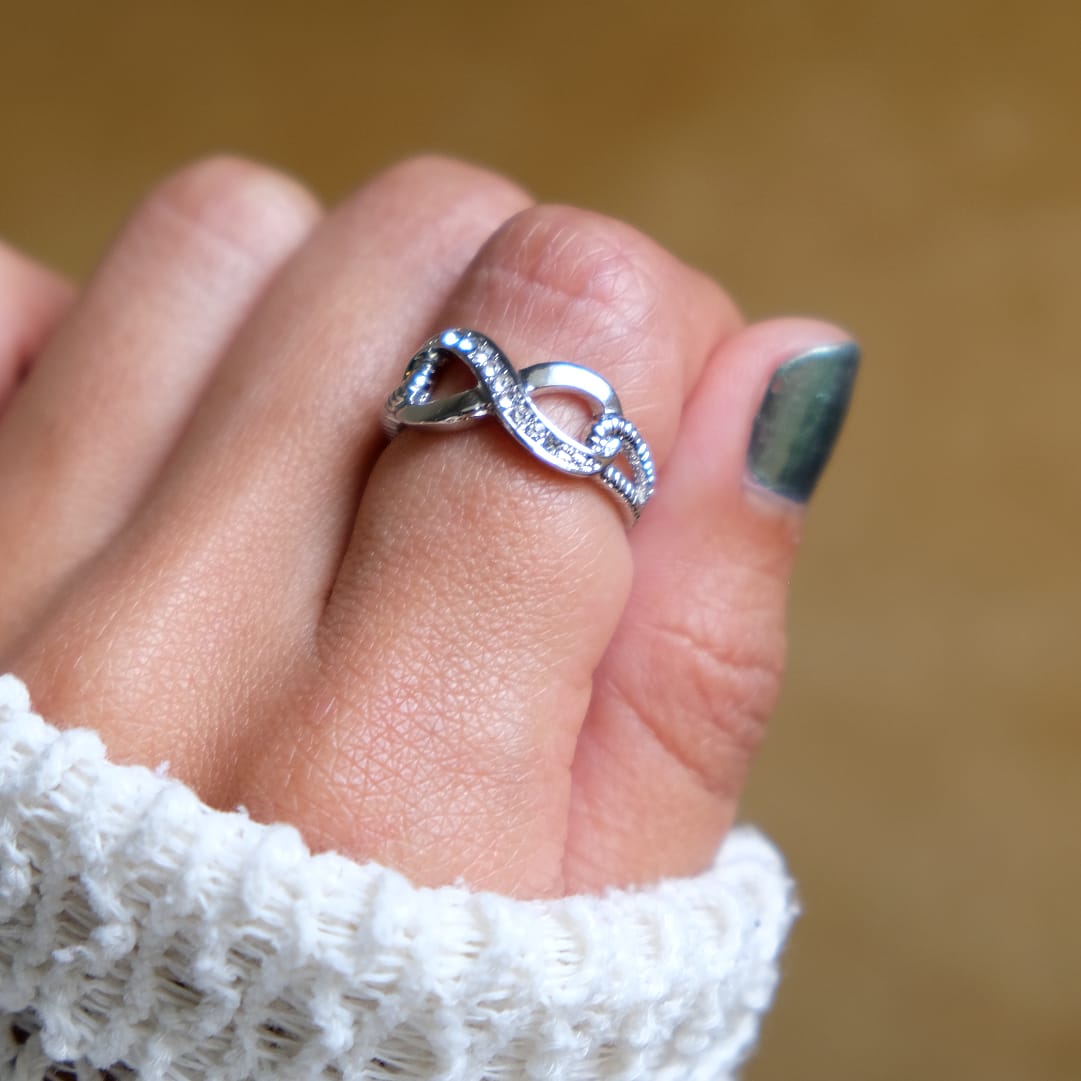 Silver zirconia Infinity Ring