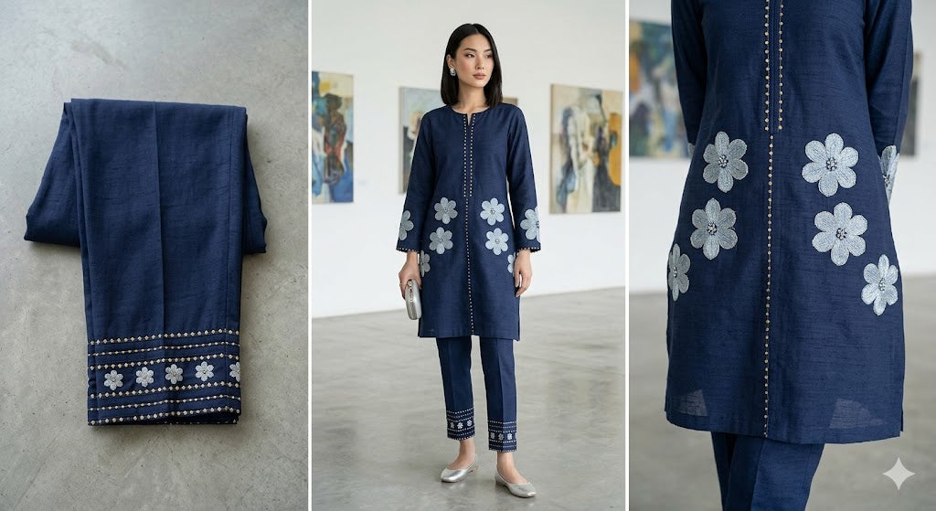Embroidered Cotton 2 PC - Stitched