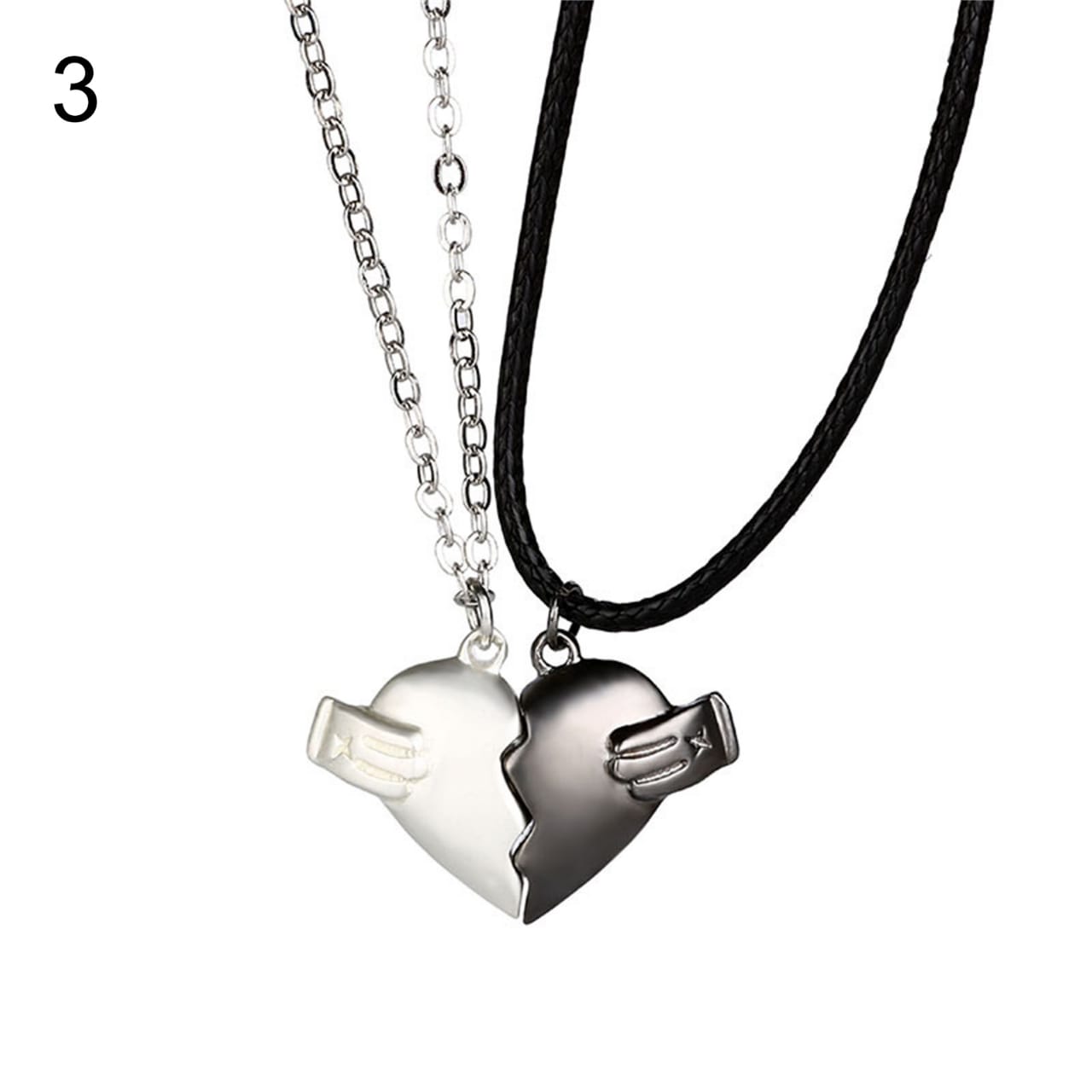 2 pcs heart broken pendant
