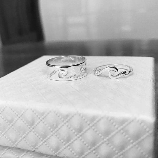 2pcs- Couple Ring wave style D2