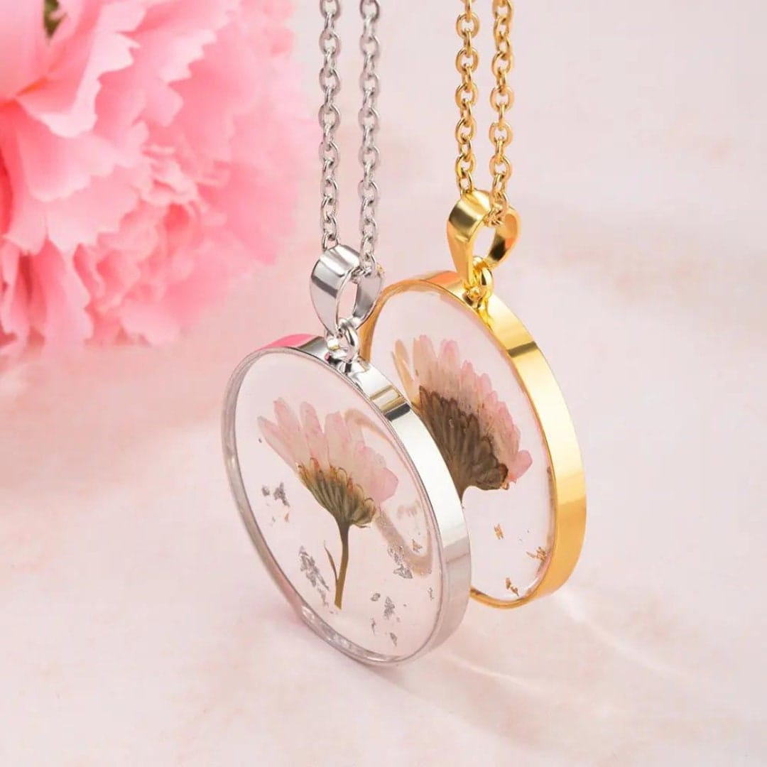 Acrylic tulip Dried  Flower Resin ART PENDANT