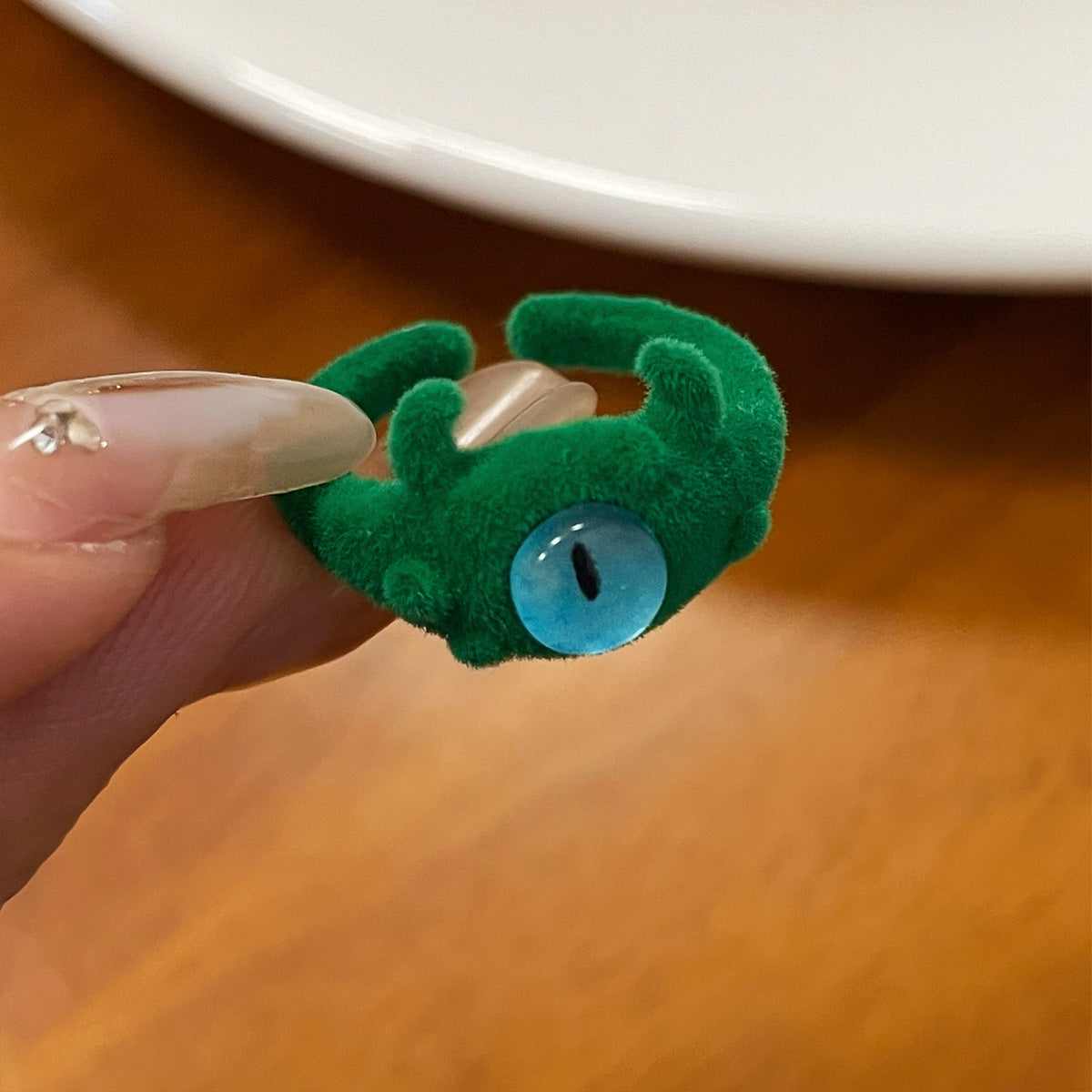 GREEN monster eye ring