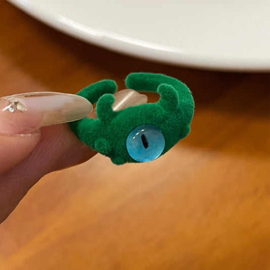 GREEN monster eye ring