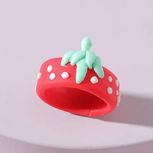Strawberry Clay Ring