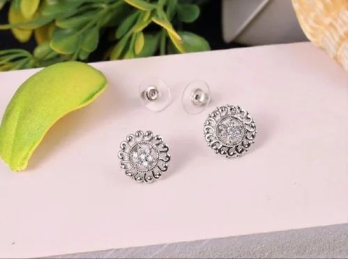 Silver Flower Studs