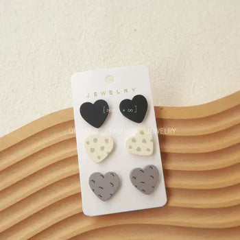 Coloured Heart Shaped studs pack