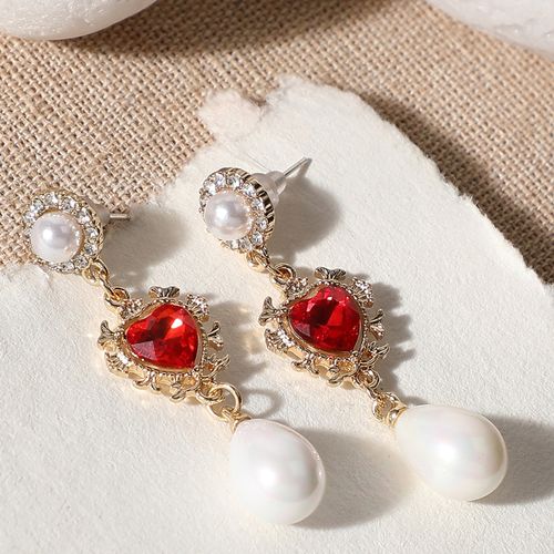 Red Stone Gold earings