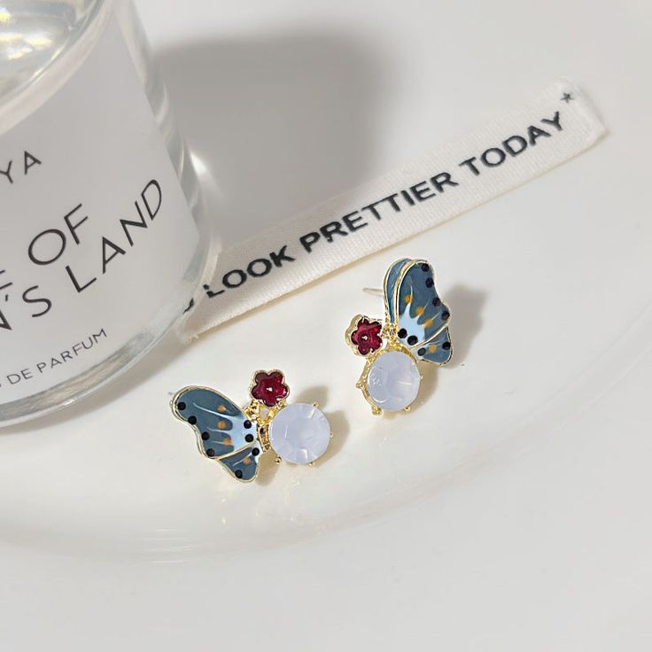 Hand Painting Butterfly studs