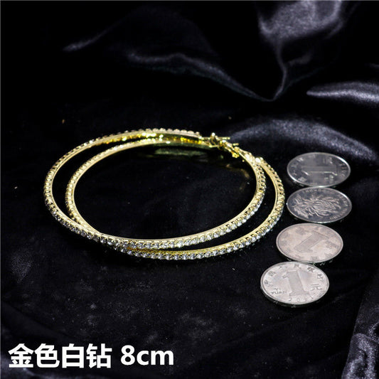 Stone hoops gold