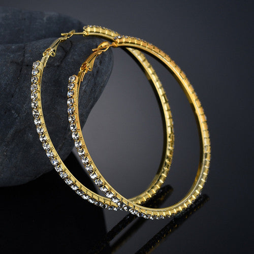 Stone hoops gold