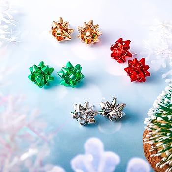 Holographic curling ribbon studs