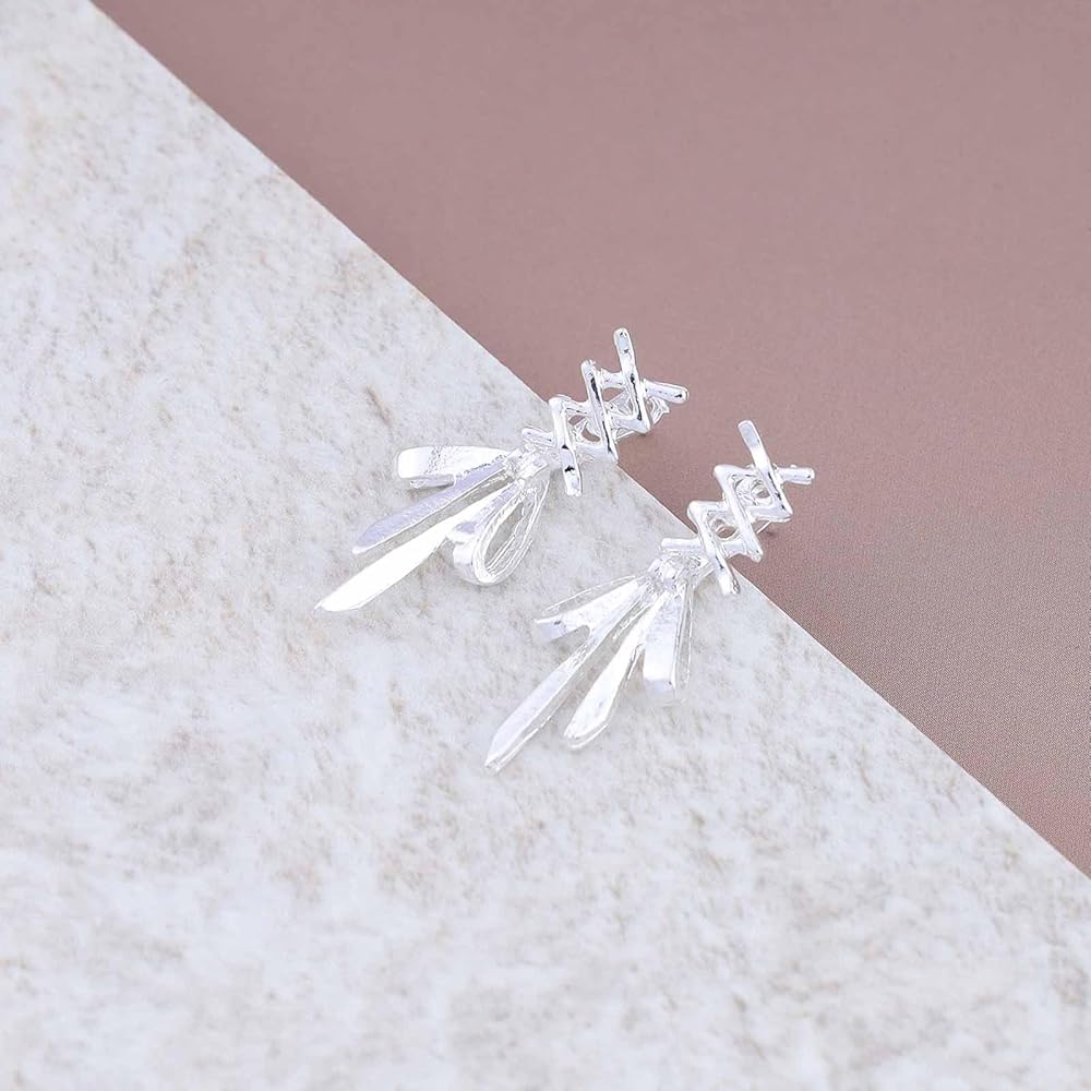 Silver tie bow studs