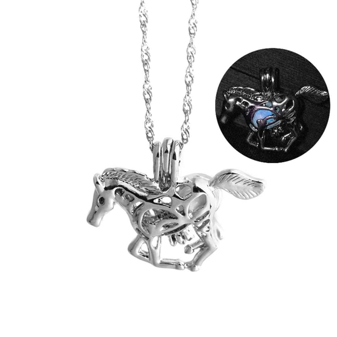 Silver wild horse pendant