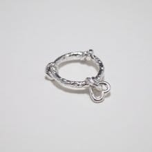 Silver diamond heart ring
