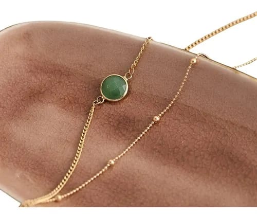Green Enamel stone chain bracelet