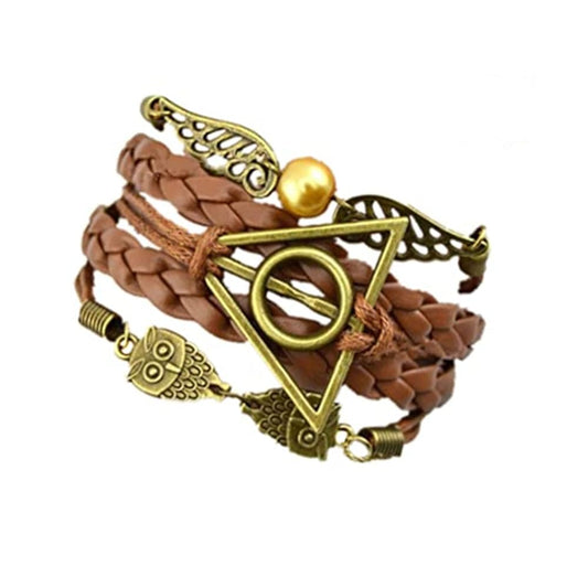 Brown leather vintage bracelet D2