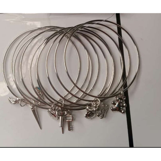 Silver Bangles with charms