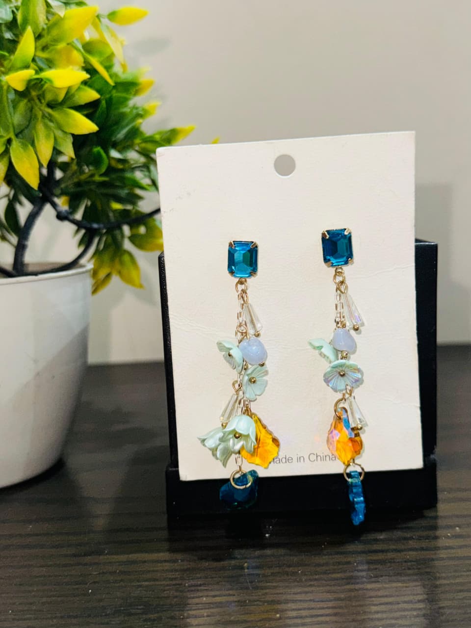 Navy blue Tassel Earings