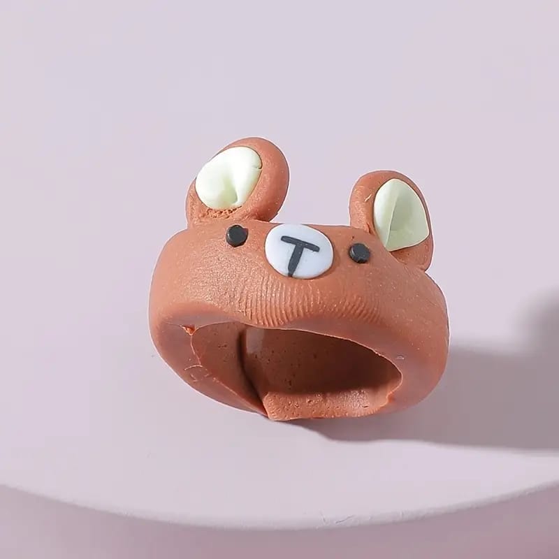 Teddy bear Clay ring