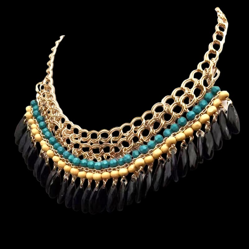 Black Crystal antique necklace