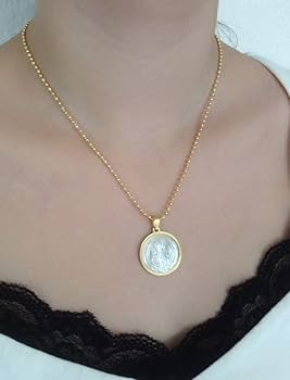Stainless Steel White Coin pendant