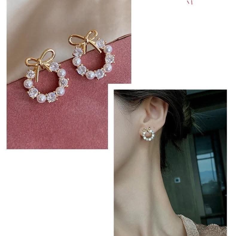 Bow Pearl Studs
