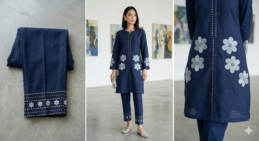 Embroidered Cotton 2 PC - Stitched