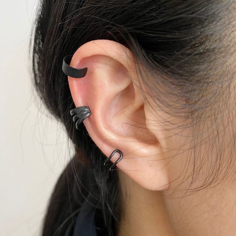Black ear cuffs