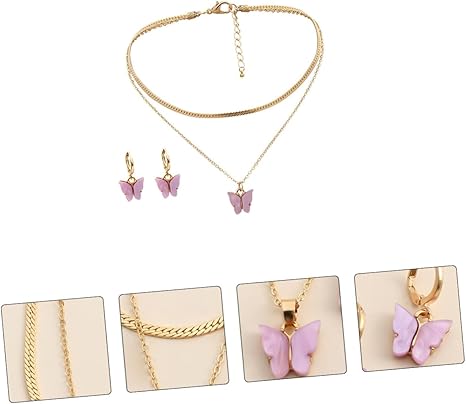 3 pc Butterfly pendant set