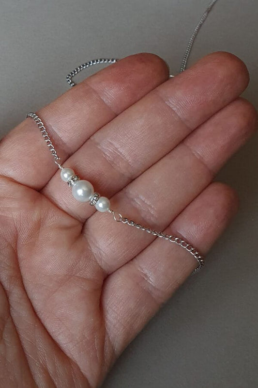Silver Pearl chain Bracelet