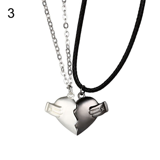 2 pcs heart broken pendant