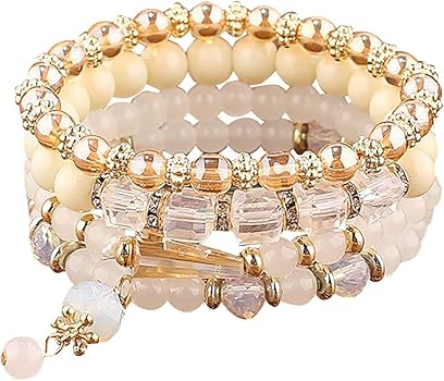 4layered Tasseled beaded stone set