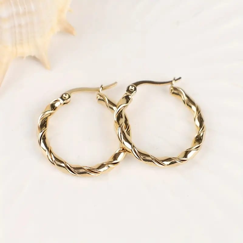 Small Gold Twisted Hoops
