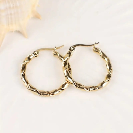 Small Gold Twisted Hoops